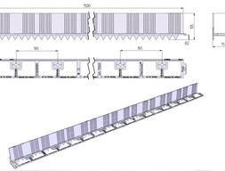 Пластиковый бордюр FlexCurb 80 черный с зубьями